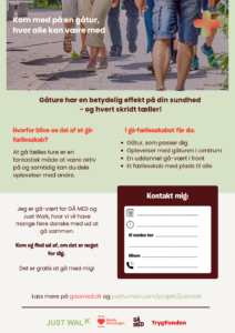 GÅ MED x Just Walk - VIL DU GÅ MED A4 plakat